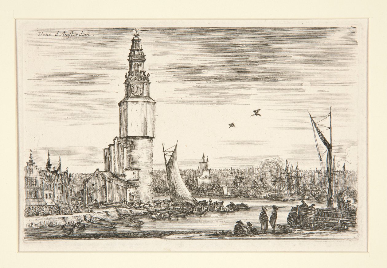 Vista de Amesterdão, da série Vistas de portos marítimos de Stefano della Bella