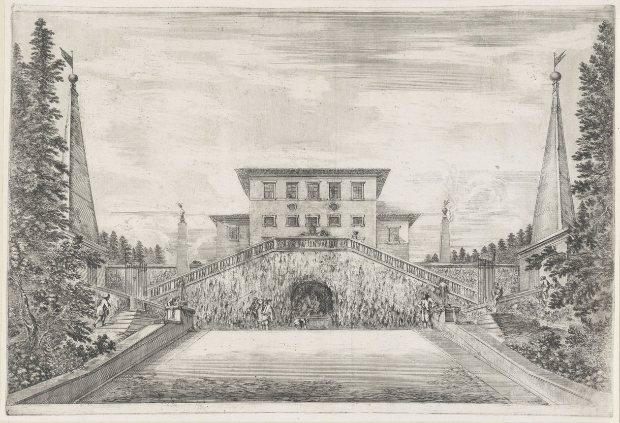 Vila Pratolino De Villa Pratolino (título da série) Vues de la villa de Pratolino (título da série) de Stefano della Bella