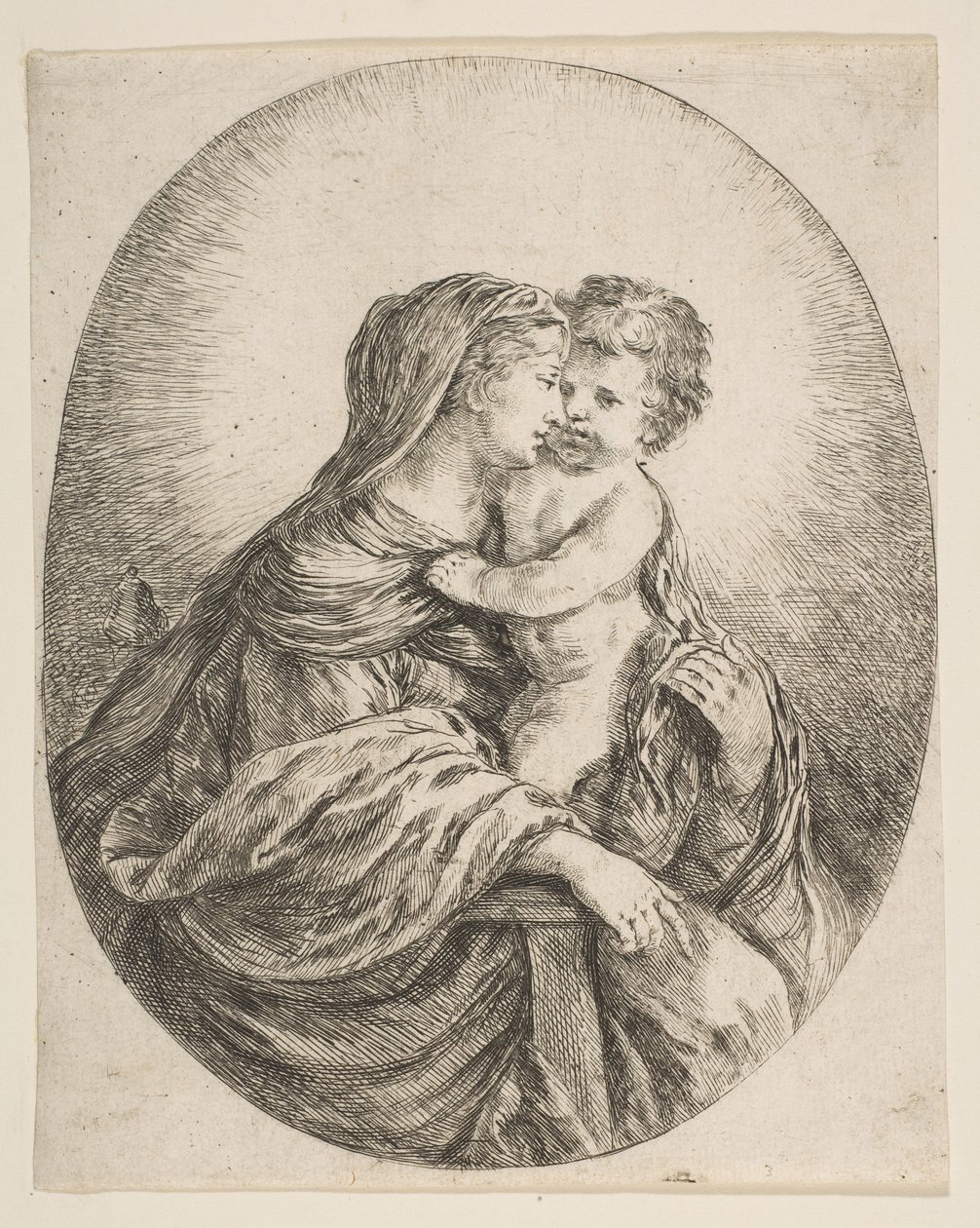 Virgem Abraçando o Menino Jesus, ca. 1641 de Stefano della Bella
