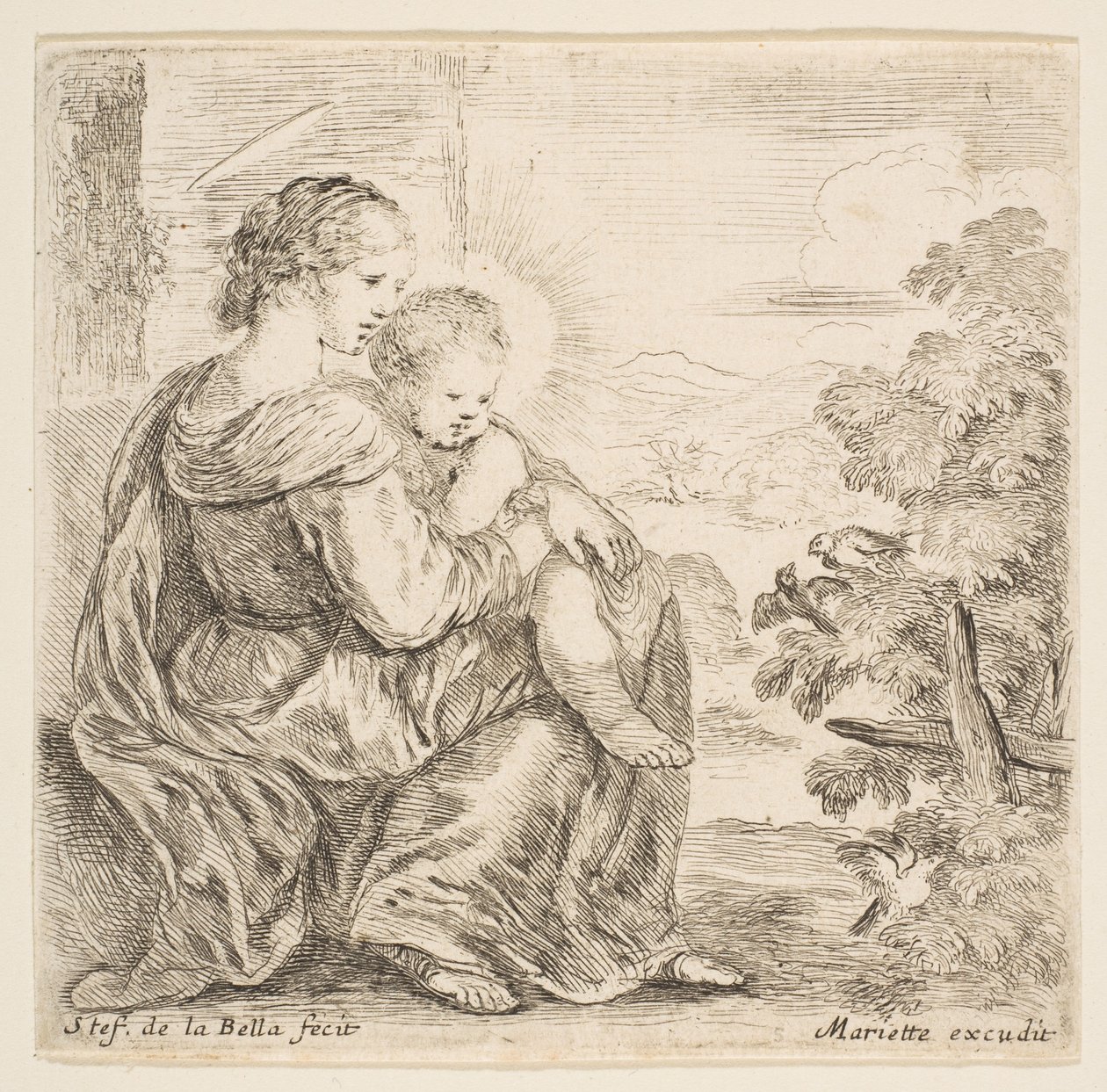 Virgem e Cristo Menino, 1641. de Stefano della Bella