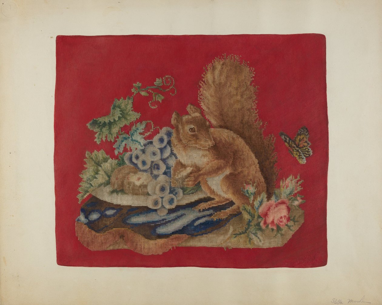 Cobertura do Assento da Cadeira, c. 1942. de Stella Mosher