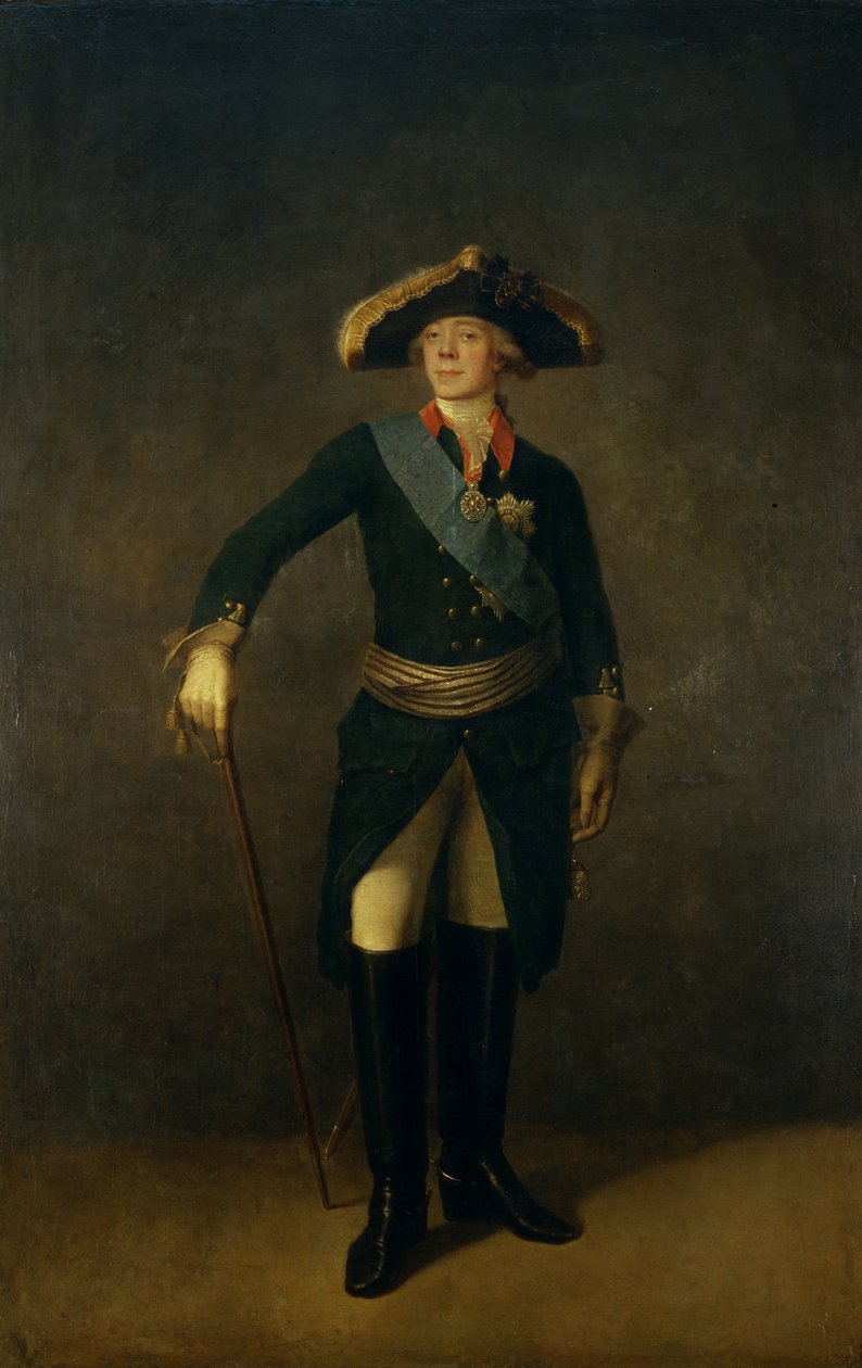 Retrato do imperador Paulo I da Rússia 1754-1801, 1797 de Stepan Semenovich Shchukin