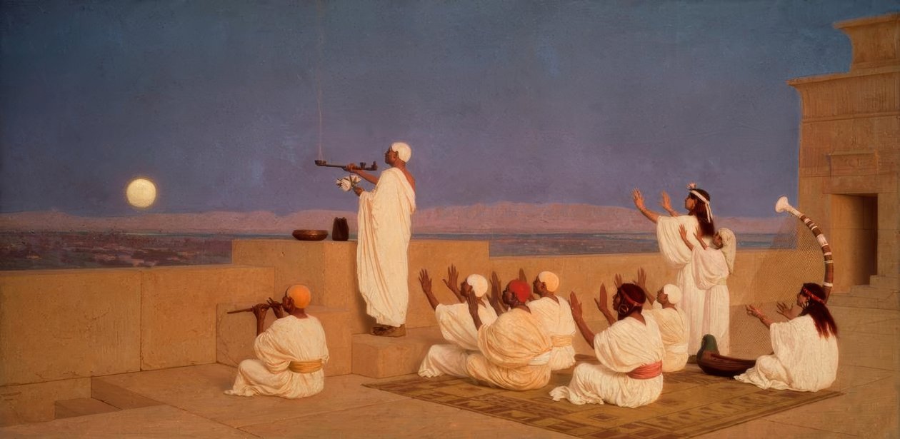 A adoração do deus da lua Chons de Stepan Wladislawowitsch Bakalowitsch