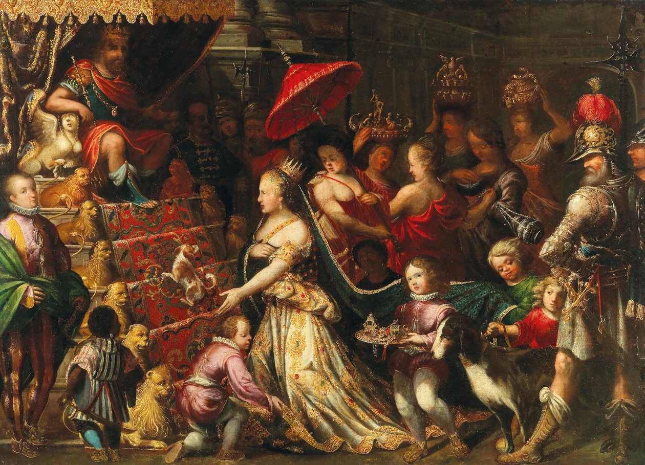 Rei Salomão Recebendo a Rainha de Sabá, ca 1640-1645. de Stephan Kessler