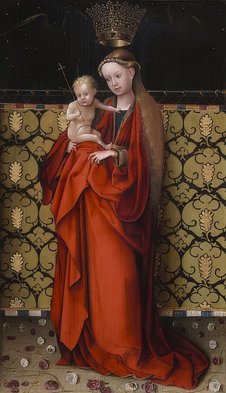 A Virgem Coroada por Anjos. Por volta de 1450 de Stephan Lochner
