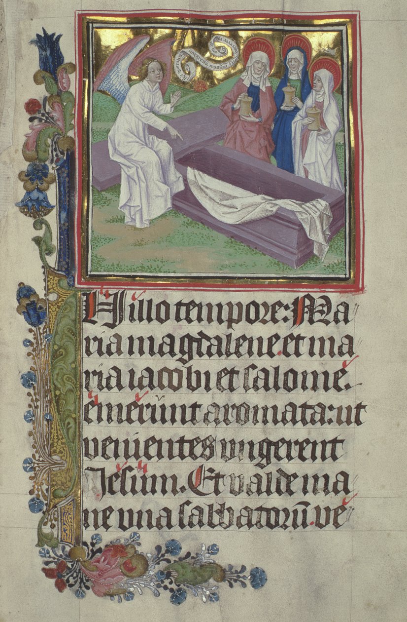 Ms. Czart. 3017 IV, fol.9r As Santas Mulheres no Túmulo de Cristo de Stephan Lochner