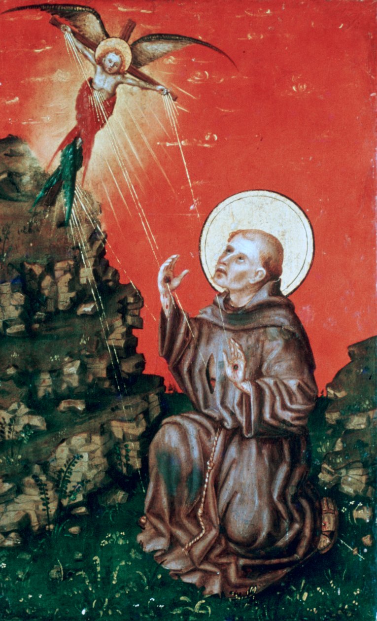 São Francisco recebendo os estigmas, c1430-1451 de Stephan Lochner