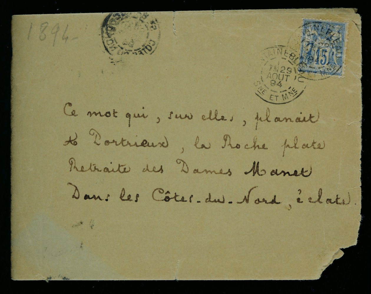 Envelope de uma carta para Berthe Morisot (1841-95) 1894 de Stephane Mallarme