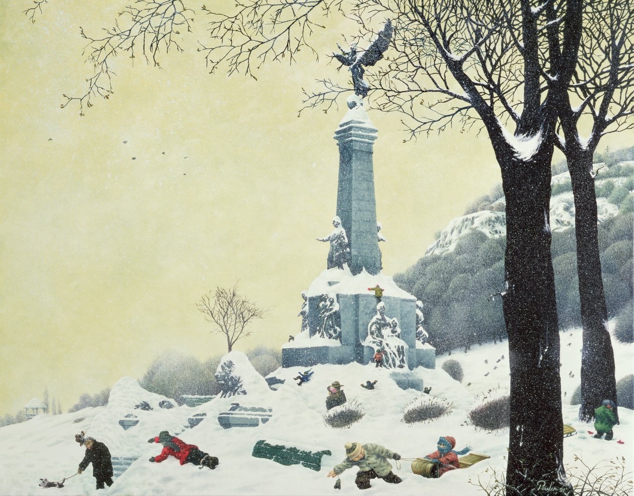 No parque, inverno, das quatro estações em Quebec de Stephane Poulin