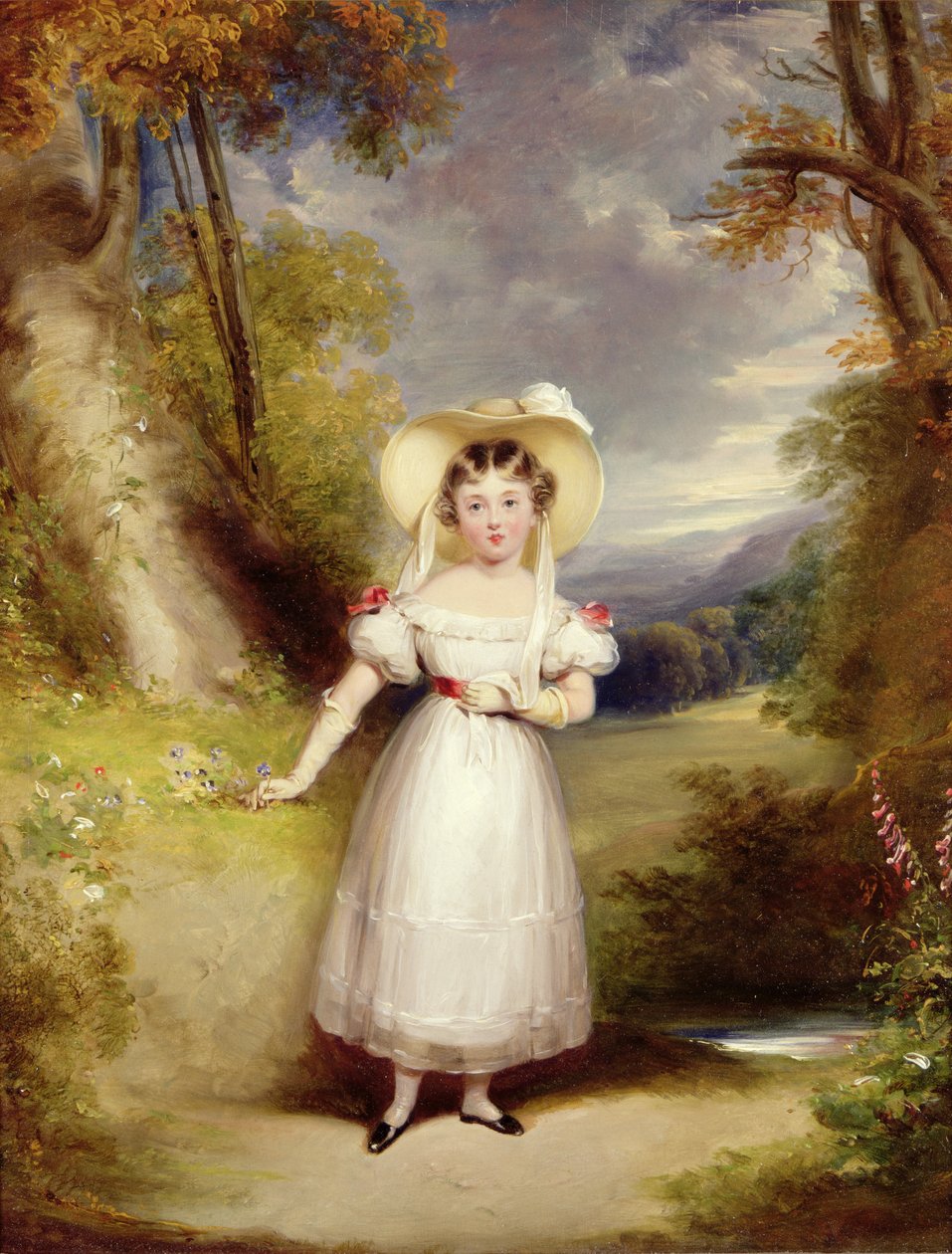 Princesa Victoria (mais tarde Rainha Vitória) com nove anos de idade, 1828 (painel) de Stephen Catterson Smith