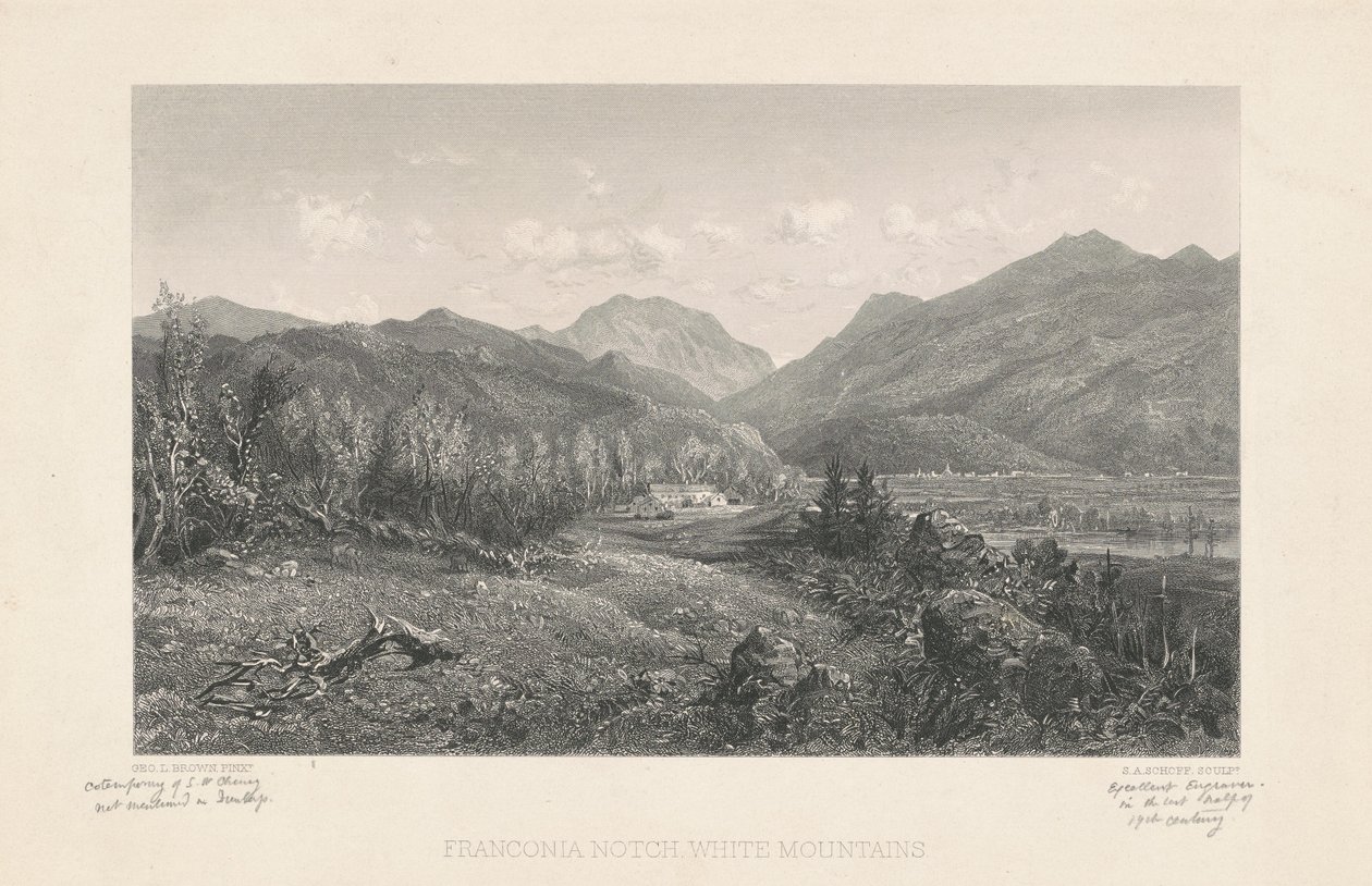 Franconia Notch, Montanhas Brancas de Stephen Alonzo Schoff, after George L. Brown