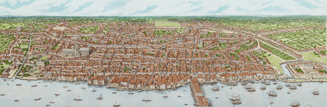 Londres jacobina (adulto), c.1603-1625 (tinta e aguarela) de Stephen Conlin