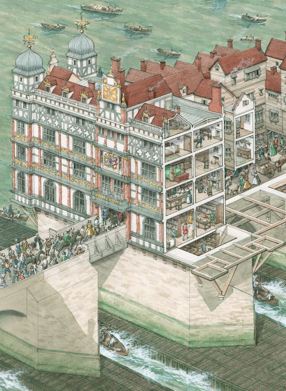 Nonsuch House na Ponte Velha de Londres de Stephen Conlin