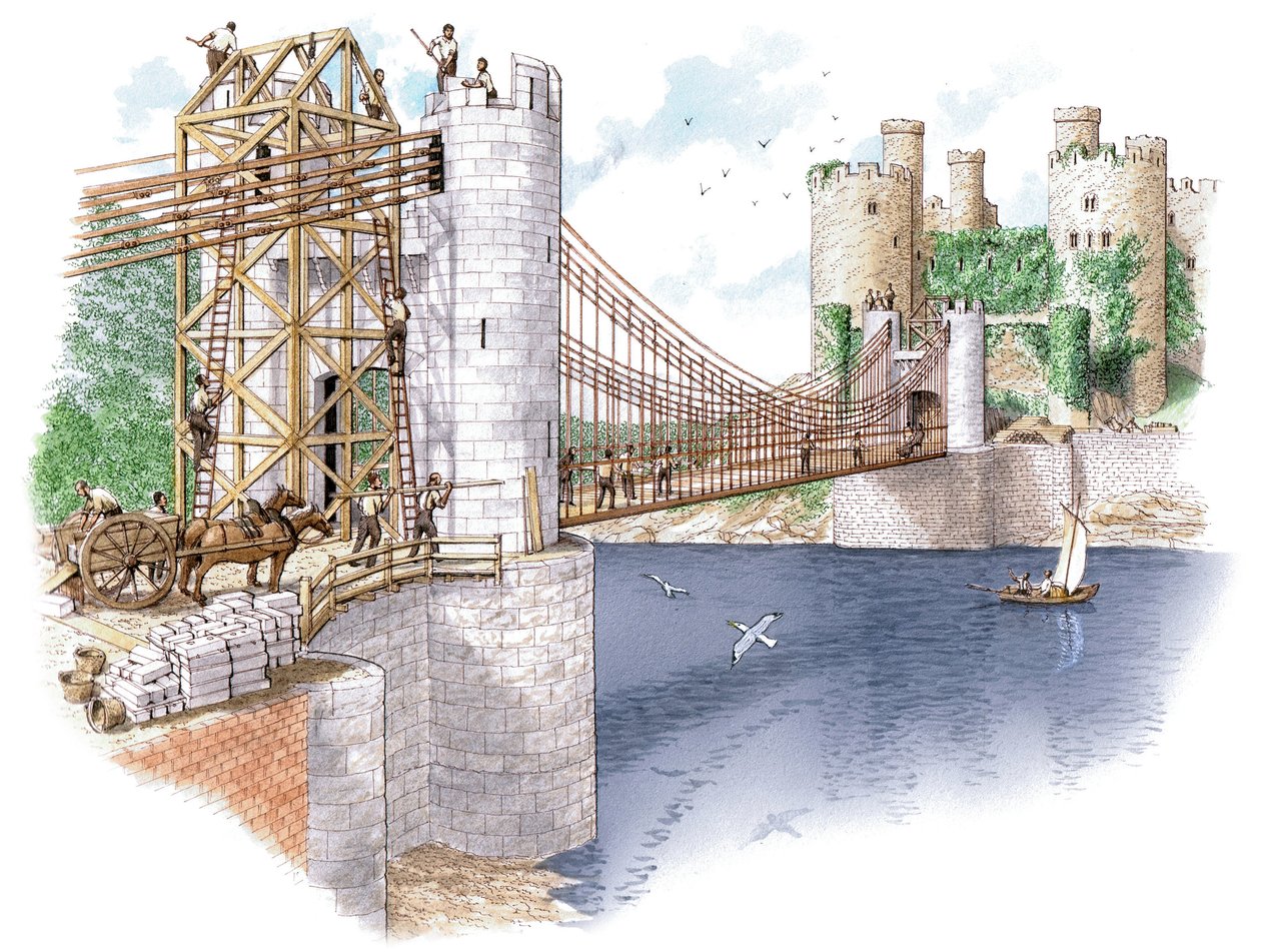 A construção da ponte de Conwy, County Borough of Conwy de Stephen Conlin
