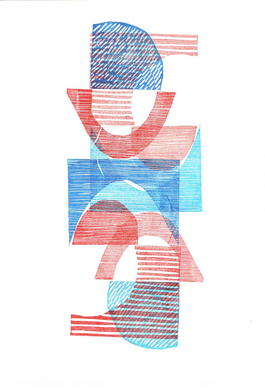 1961 VI, 2016 (impressão linóleo sobre papel) de Stephen Dow