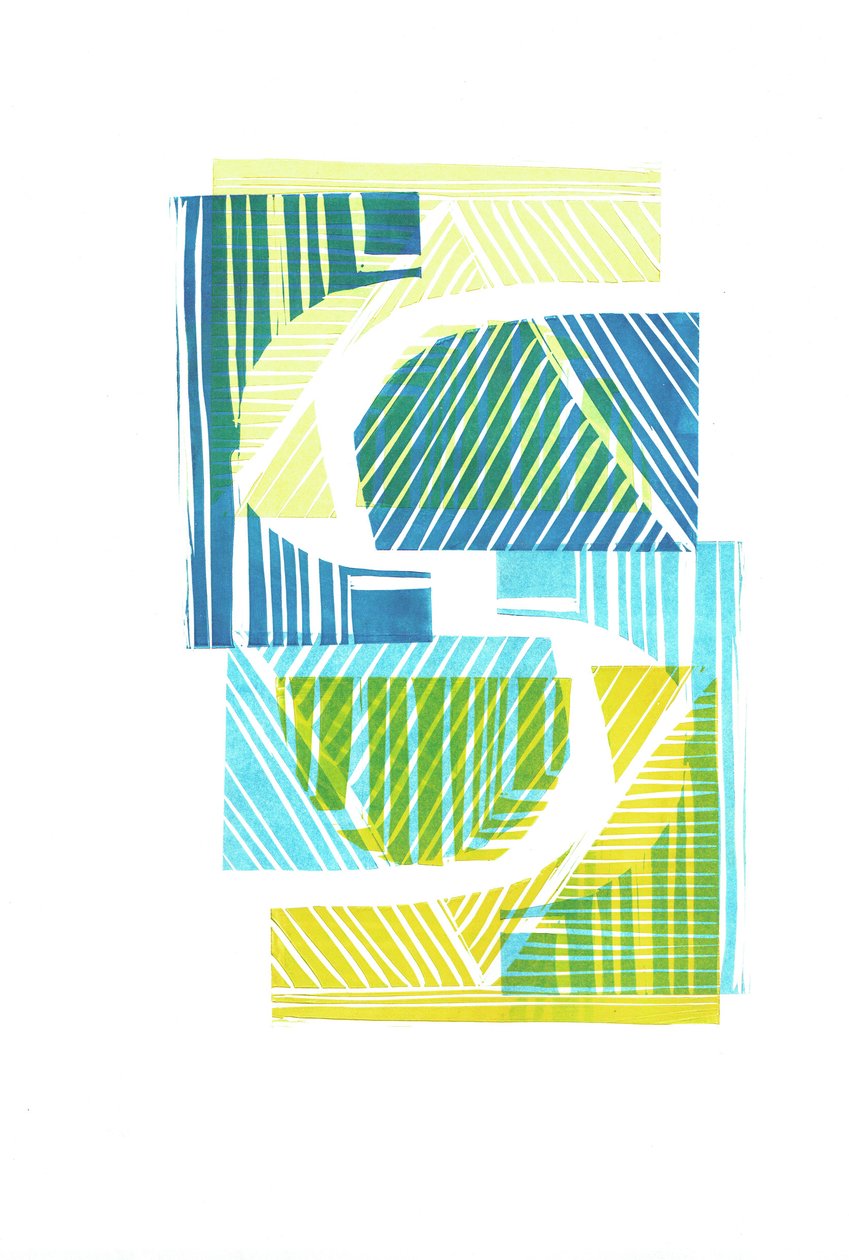 1973 I, 2016 (linogravura sobre papel) de Stephen Dow