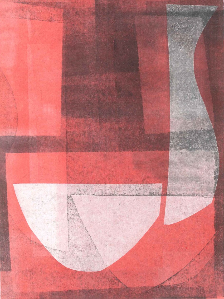 Taça e jarro, 2015 (monoprinta sobre papel) de Stephen Dow