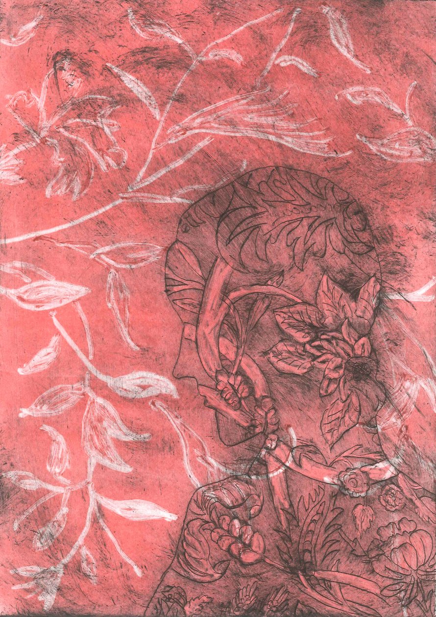 Elenco III, 2015 (mono-impressão sobre papel) de Stephen Dow