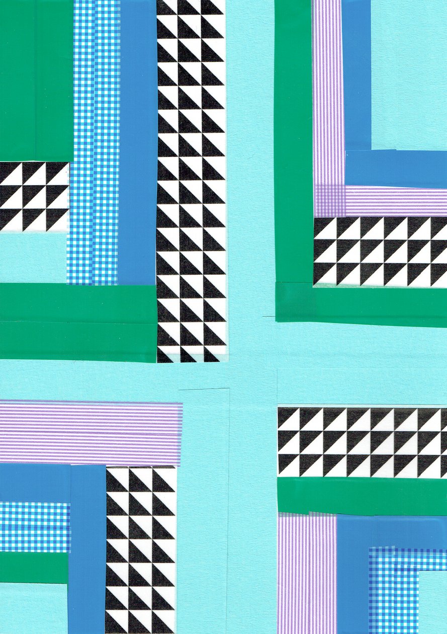 Cruzado I, 2017 (fita adesiva sobre papel) de Stephen Dow