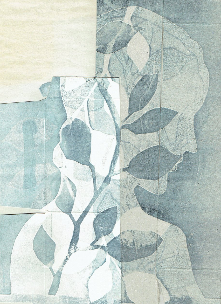 La Foret II, 2016 (mono-impressão e colagem) de Stephen Dow