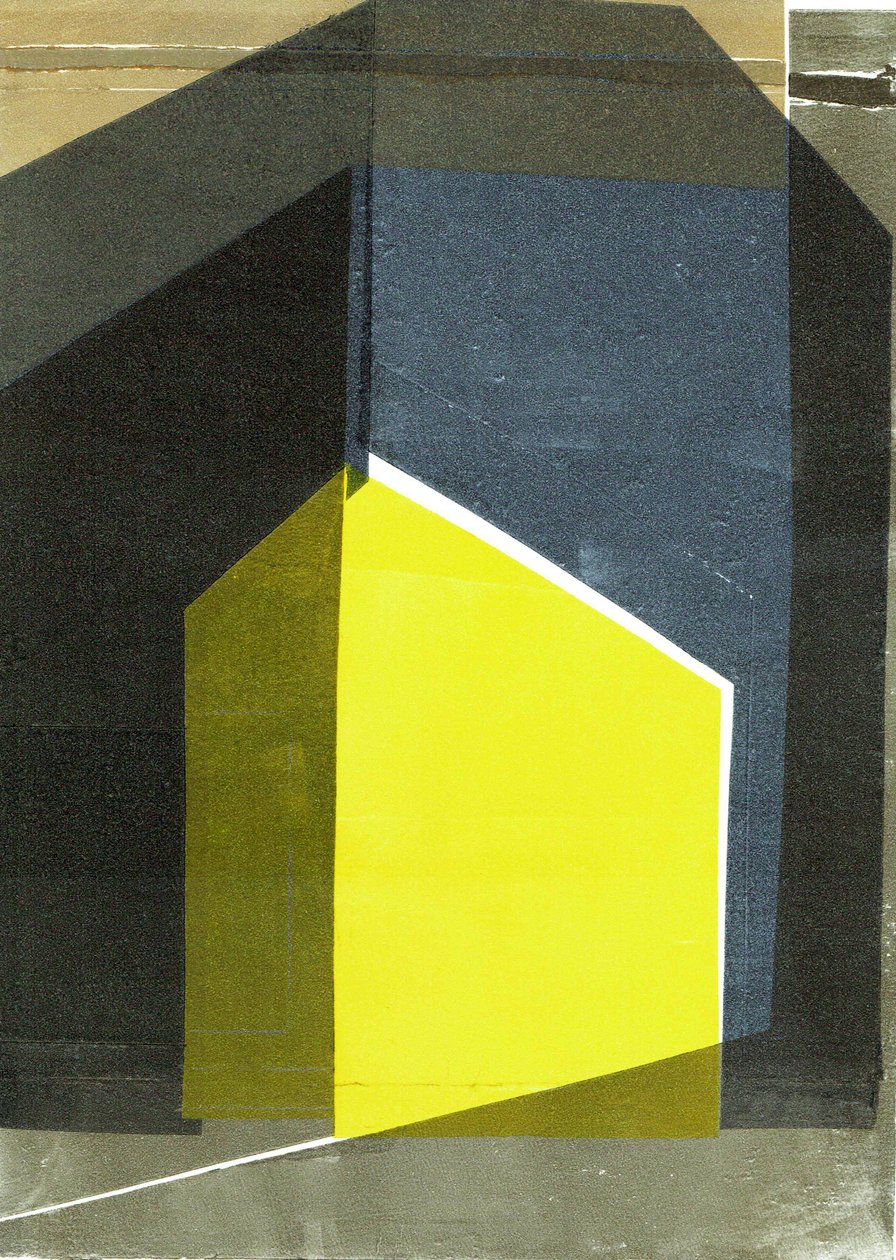 V oblíquo, 2020, monoimpressão sobre papel de Stephen Dow