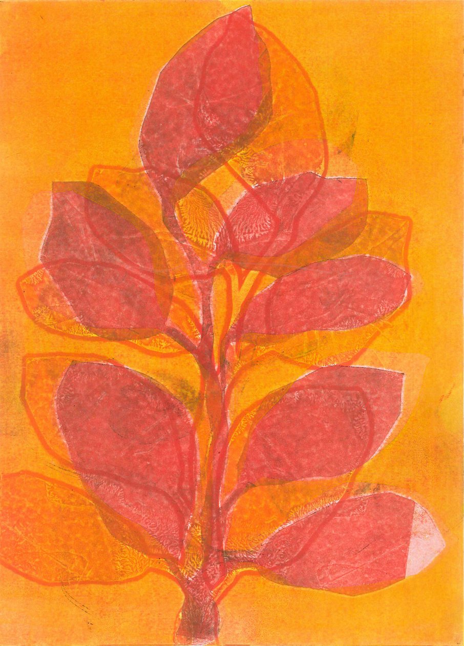 Jardim de verão II, 2015 (mono-impressão sobre papel) de Stephen Dow