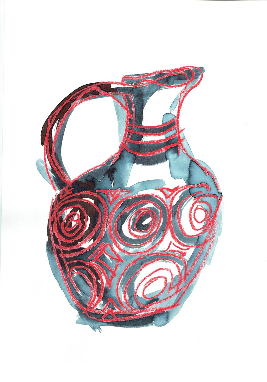Vessel IV, 2016 (pastel de óleo e tinta para tecido sobre papel) de Stephen Dow