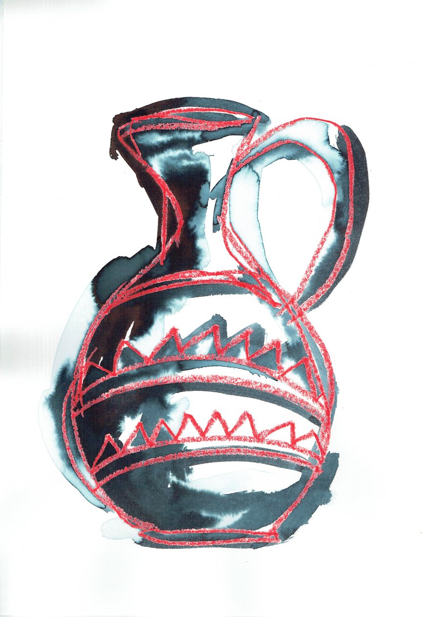 Vessel V, 2016 (pastel de óleo e tinta para tecido sobre papel) de Stephen Dow