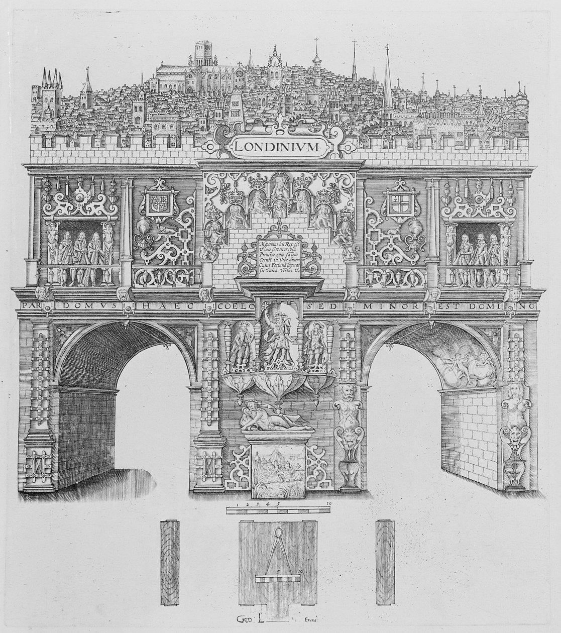 Um arco triunfal, gravado por William Kip, 1604 de Stephen Harrison