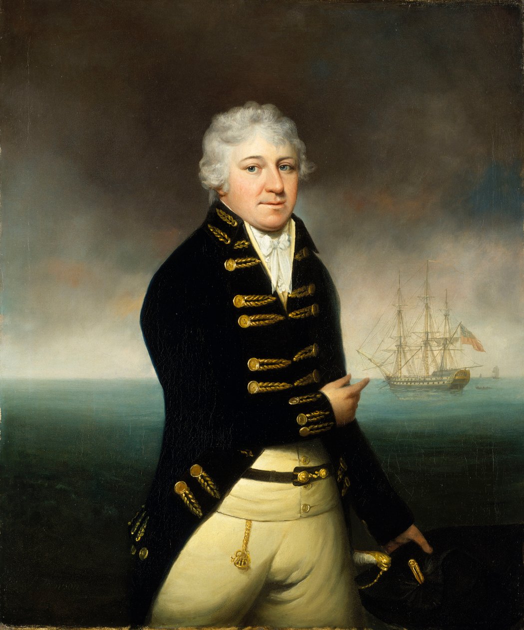 Retrato de um capitão da Companhia das Índias Orientais, c.1800 (pintura a óleo) de Stephen Hewson