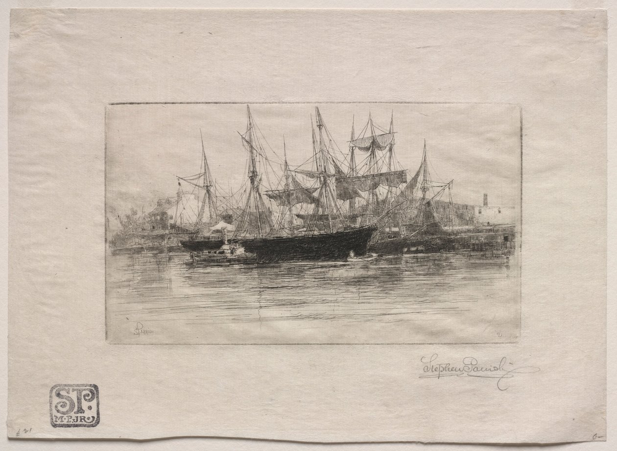 Cais de petróleo Point Breeze, 1880. de Stephen Parrish