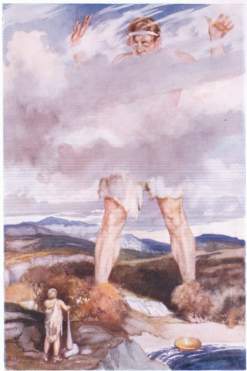 Percebendo Hércules, o gigante rugiu (lito colorido) de Stephen Reid