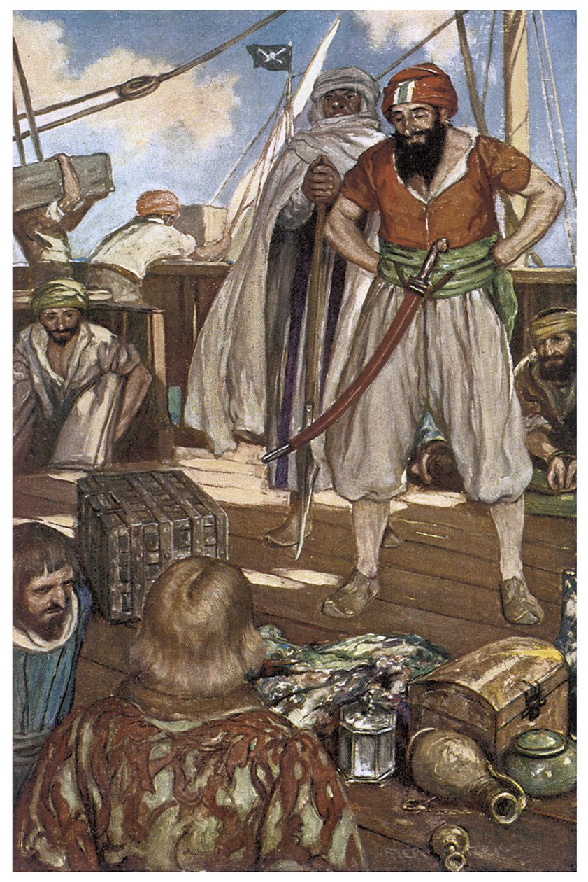 Representação dos Piratas Barbarescos no Mar Mediterrâneo no "The Boy