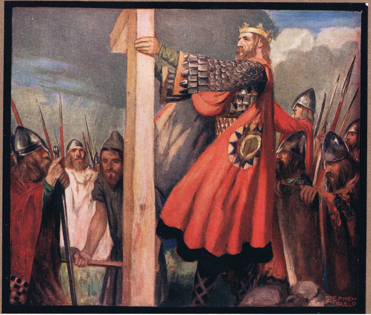 São Oswald em Hevenfelth (lito colorido) de Stephen Reid