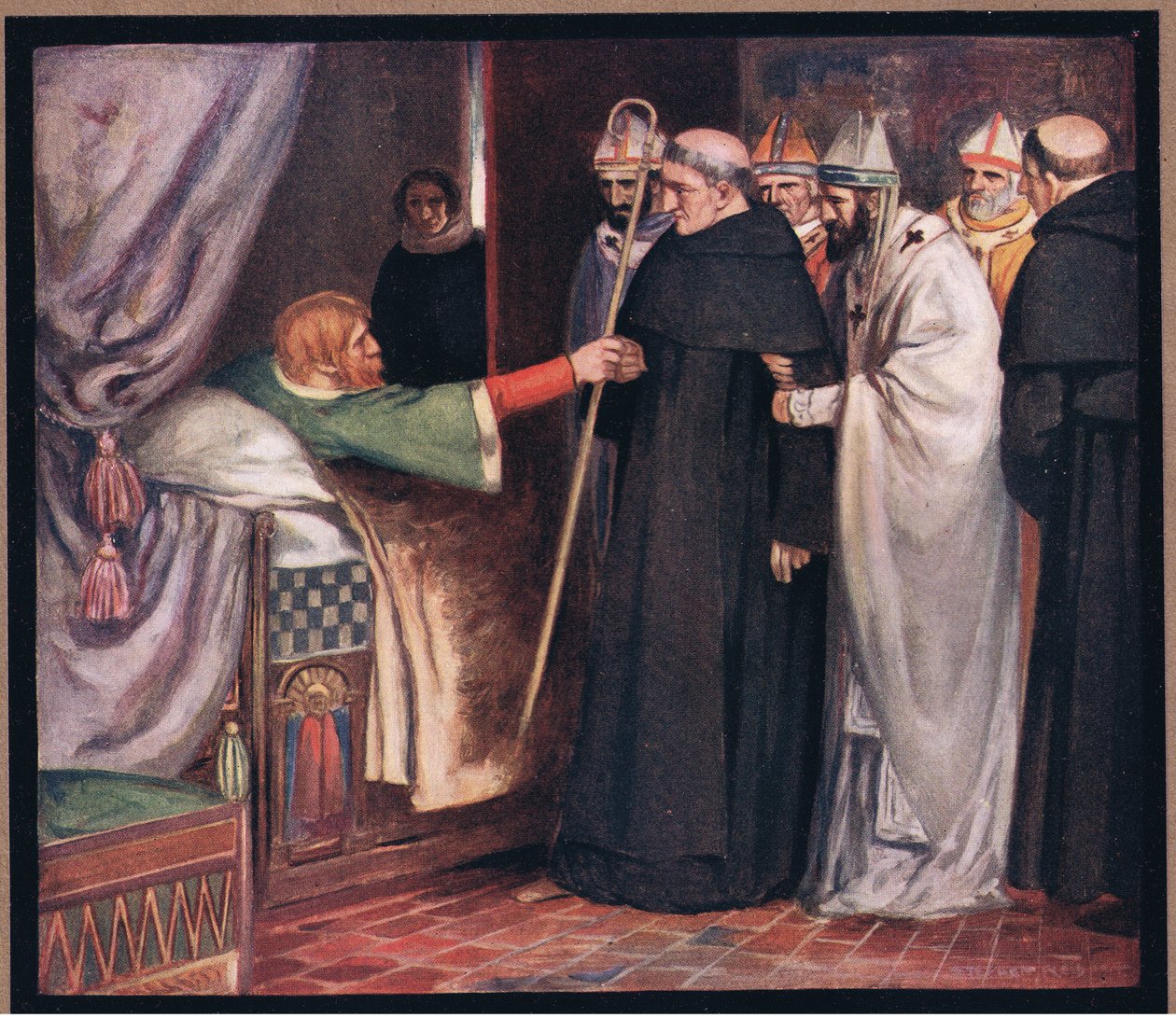 São Anselmo recusando o Arcebispado (cor litho) de Stephen Reid