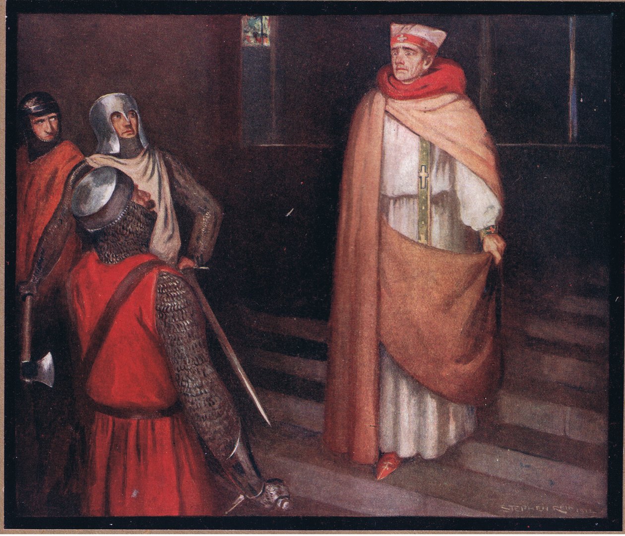 O Martírio de São Tomás (cor litho) de Stephen Reid