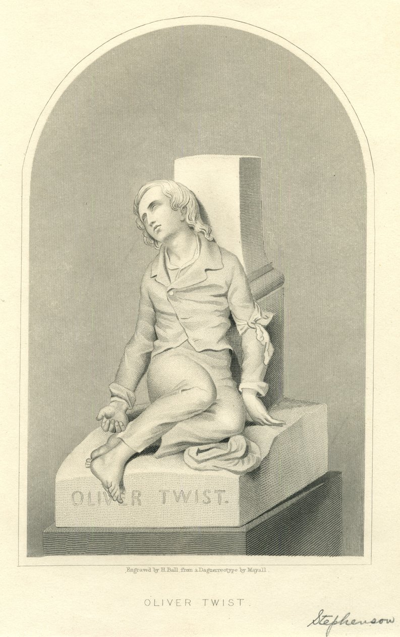 Oliver Twist Sculpture (gravação) de Stephenson (after)