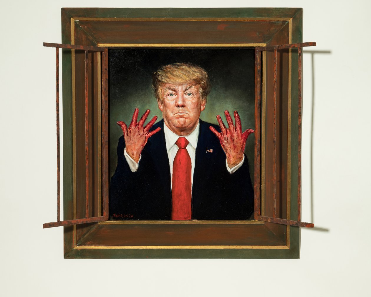 Trump Indited, 2020 (óleo sobre painel) de Steven Skollar