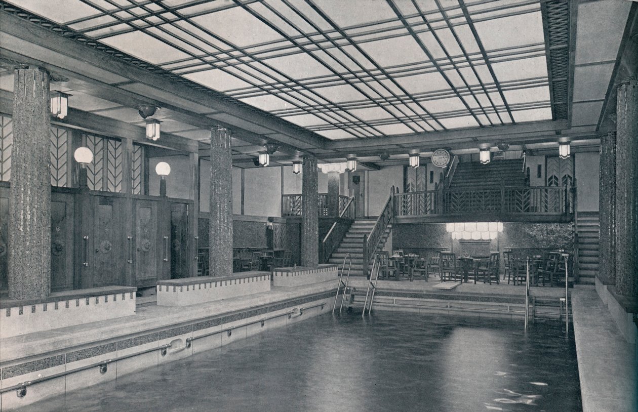 A piscina a bordo da SS Imperatriz da Grã-Bretanha, 1931 de Stewart Bale Limited