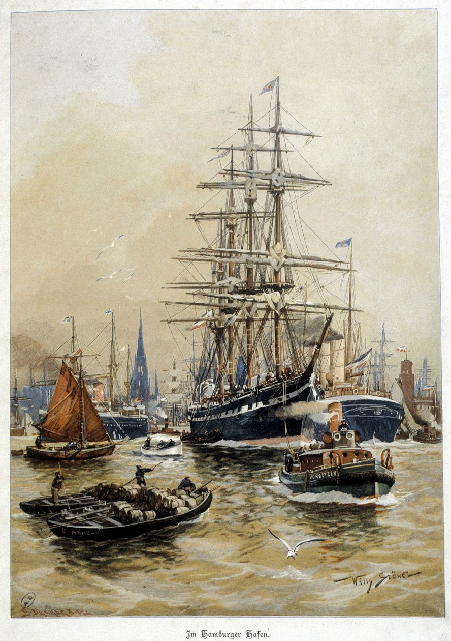 O porto de Hamburgo, deb. Século XX de Willy Stoewer 