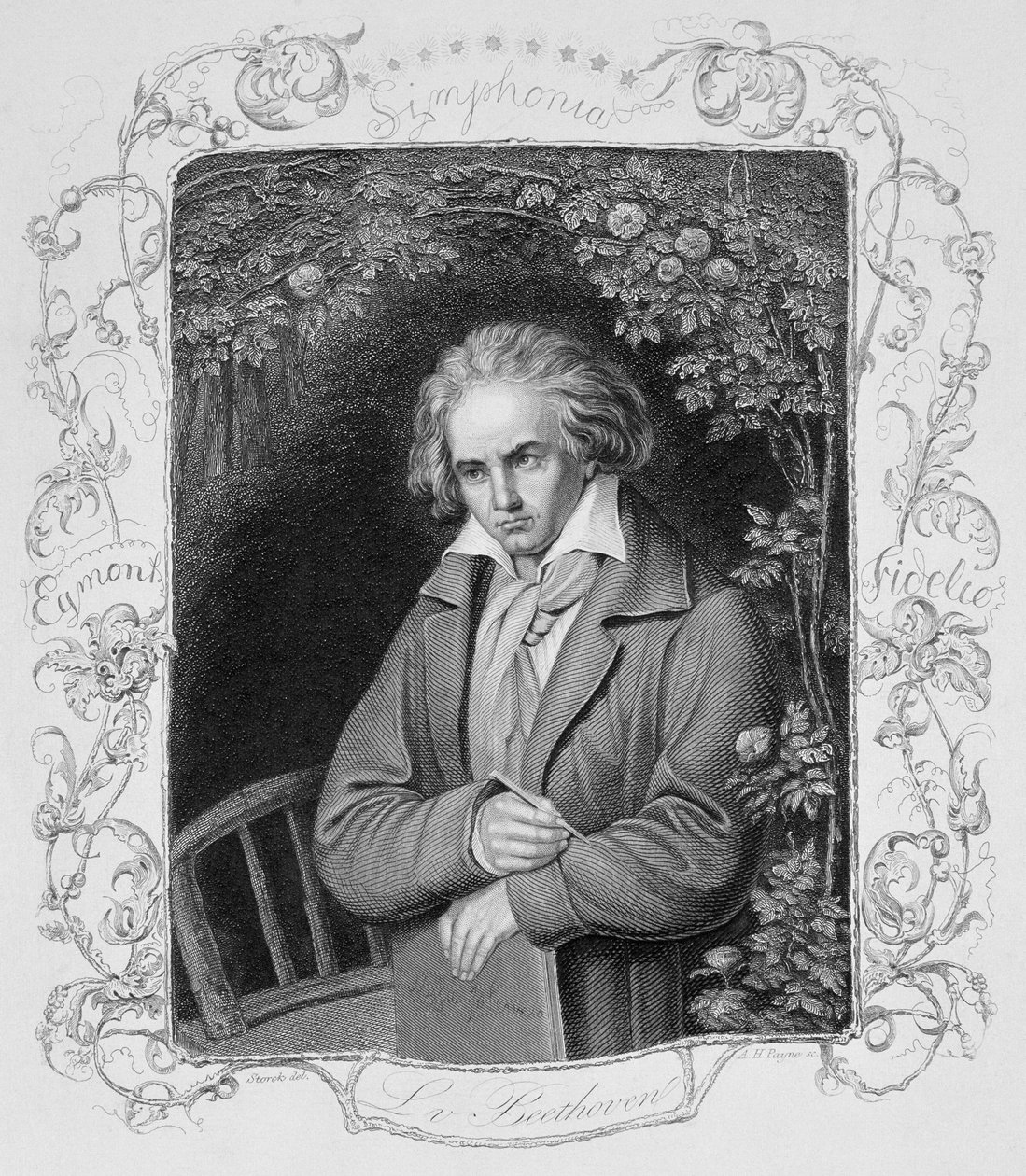 Ludwig van Beethoven (1700-1827) gravado por Albert Henry Payne (1812-1902) de Storck
