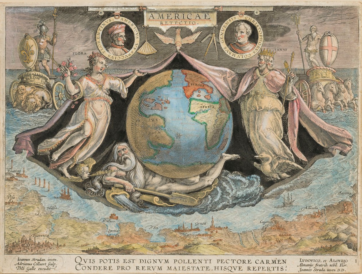 A Recuperação dos Estados Unidos, 1591 de Stradanus