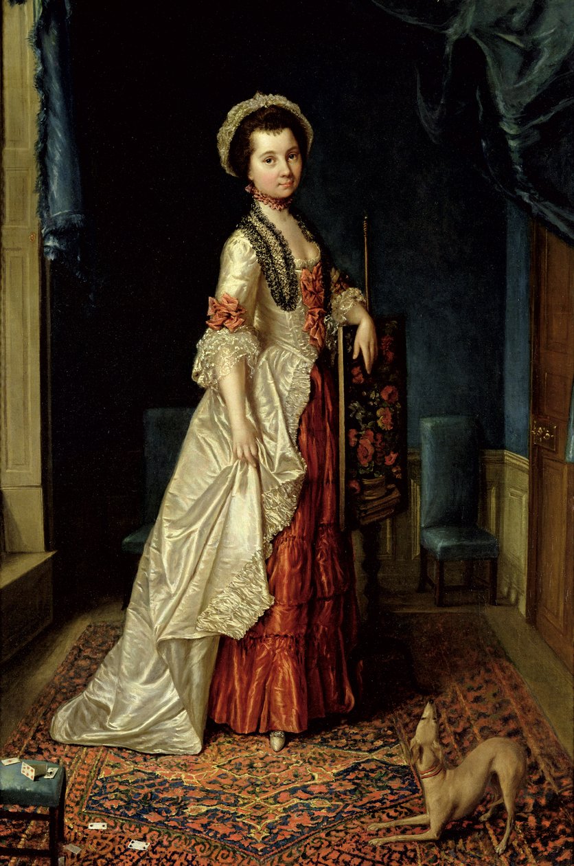 Retrato, de, um, menina jovem, em, um, elegante, interior de Strickland Lowry