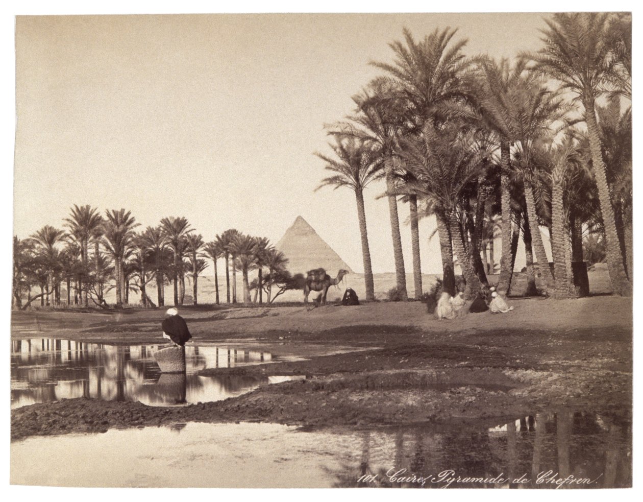 Pirâmide no Egito, c.1900 (foto) de Studio Bonfils