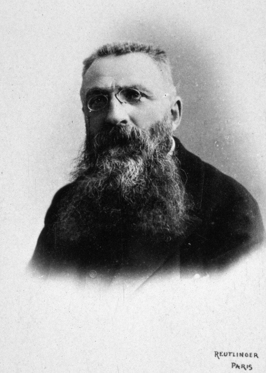 Auguste Rodin, c.1885-95 (foto a p/b) de Studio Reutlinger