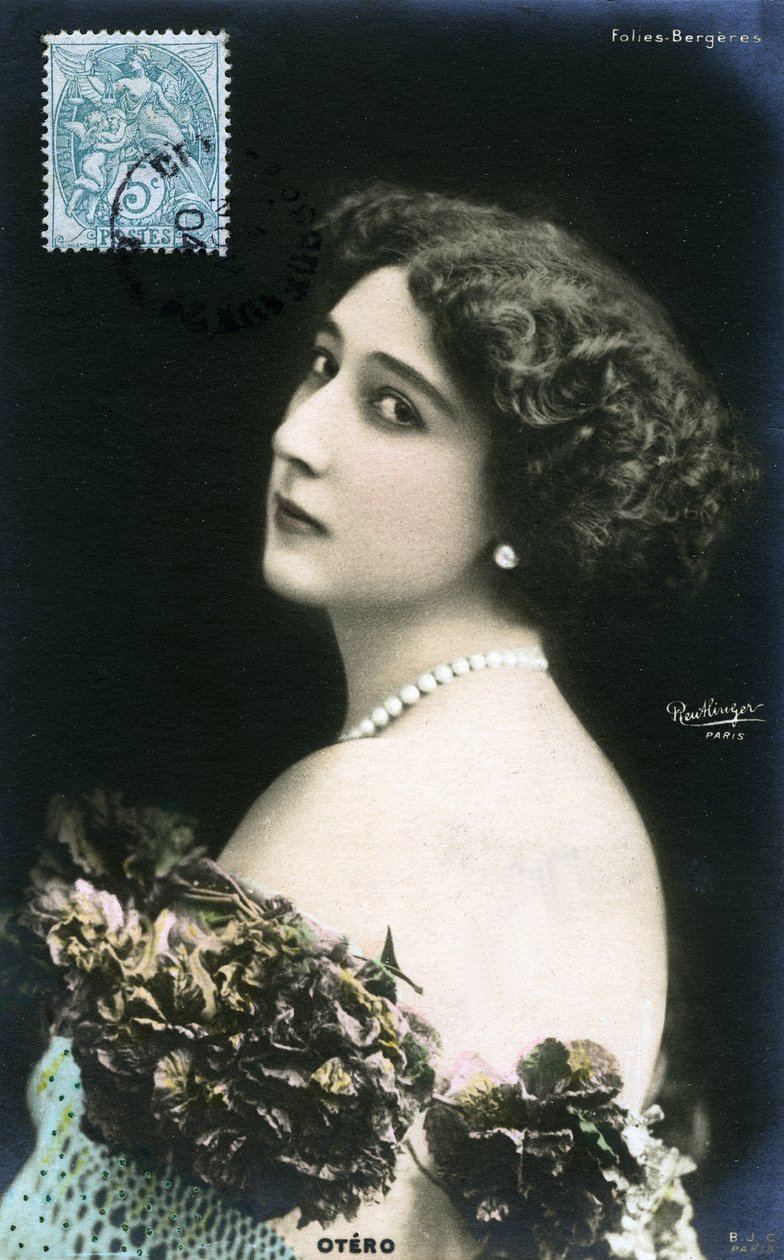 O belo Otero com as loucuras de Bergères, cartão postal do início do século XX. (foto) de Studio Reutlinger