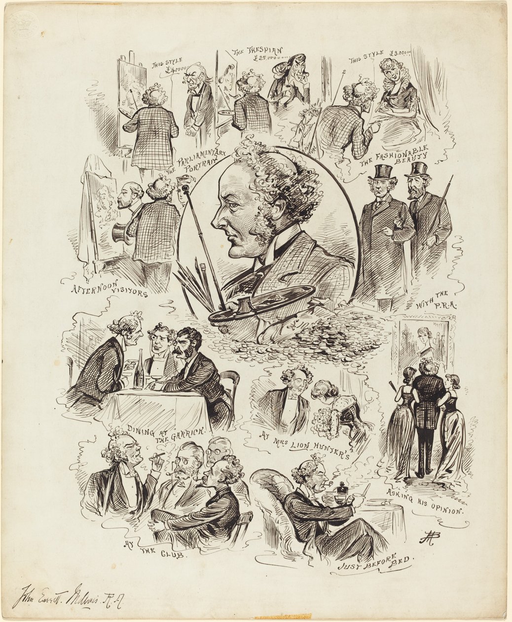 Dias com Celebridades: Sr. Millais, R.A. de Studio of Alfred Bryan