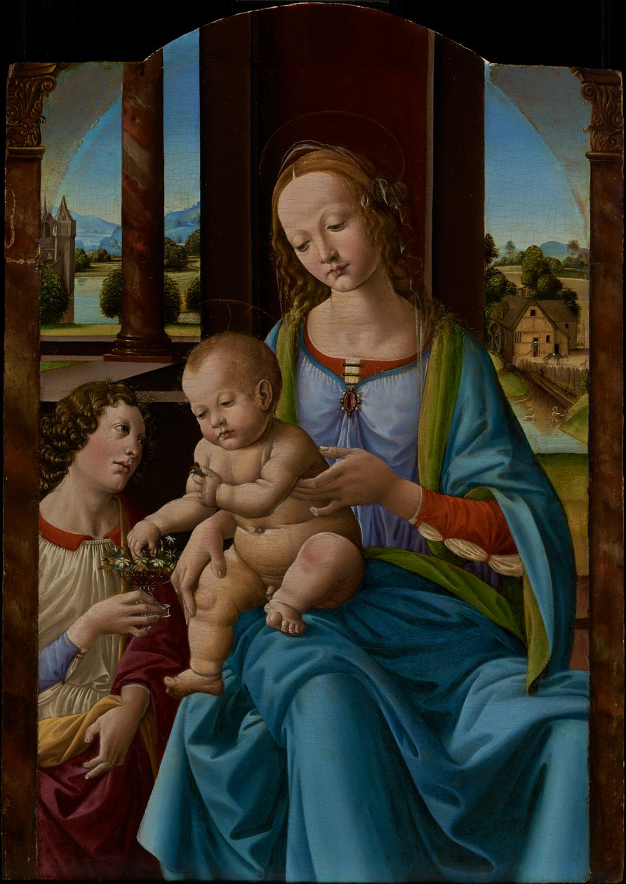 Madonna e criança de Studio of Lorenzo di Credi
