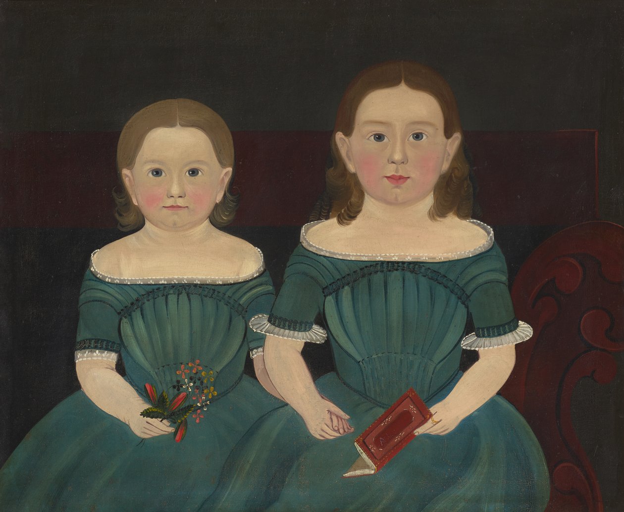 Mary e Elizabeth Hathaway, c.1849 (óleo sobre tela) de Sturtevant J. Hamblin