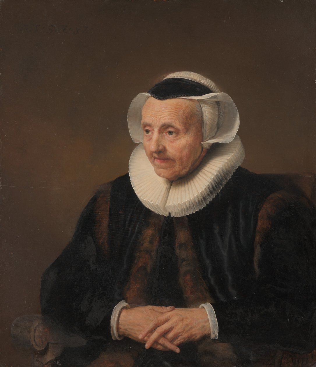 Retrato de uma velha. de Style of Jacob Backer